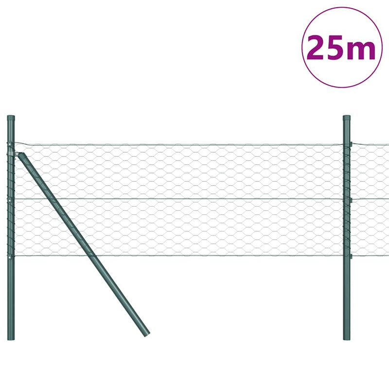 Load image into Gallery viewer, Vidaxl afrasteringspaal groen 25 x 0,8 m (36 mm gaas) staal en pvc