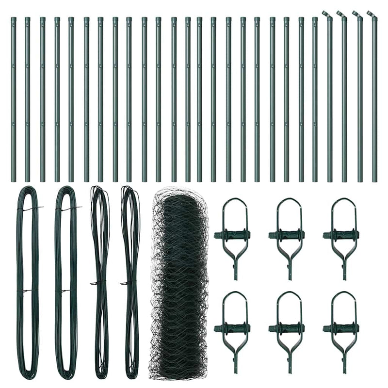 Load image into Gallery viewer, Vidaxl afrasteringspaal groen 50 x 0,4 m (50 mm mesh) staal en pvc