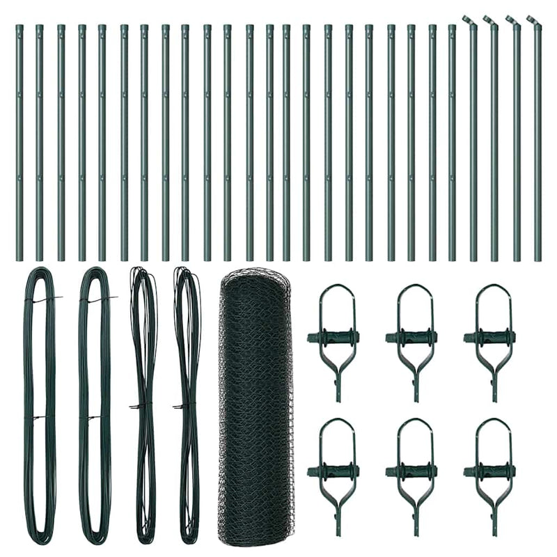 Load image into Gallery viewer, Vidaxl afrasteringspaal groen 50 x 0,6 m (25 mm gaas) staal en pvc