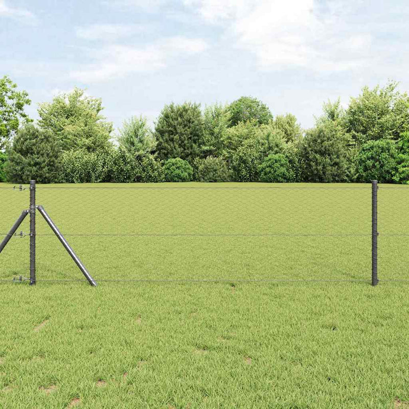 Load image into Gallery viewer, Vidaxl afrasteringspaal grijs 10 x 0,6 m (25 mm gaas) staal en pvc