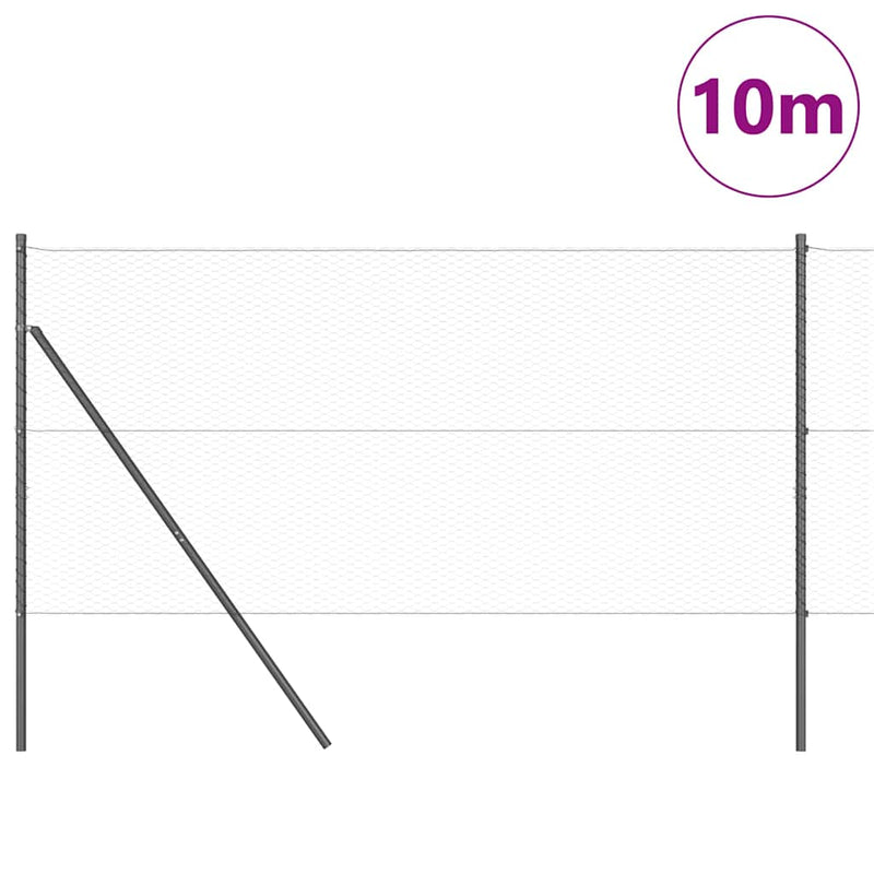 Load image into Gallery viewer, Vidaxl afrasteringspaal grijs 10 x 1,4 m (25 mm gaas) staal en pvc