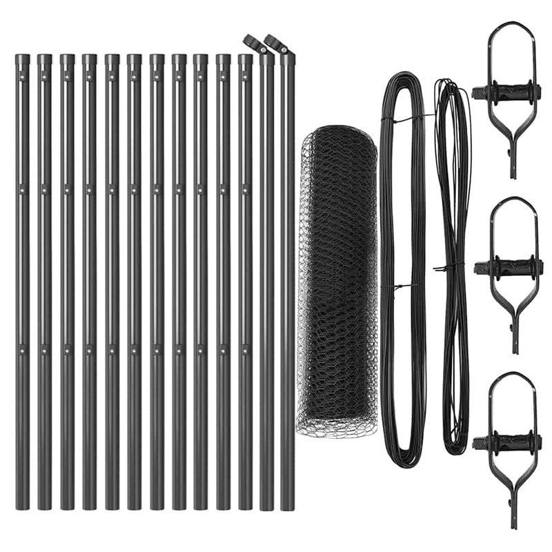 Load image into Gallery viewer, Vidaxl afrasteringspaal grijs 25 x 0,5 m (25 mm gaas) staal