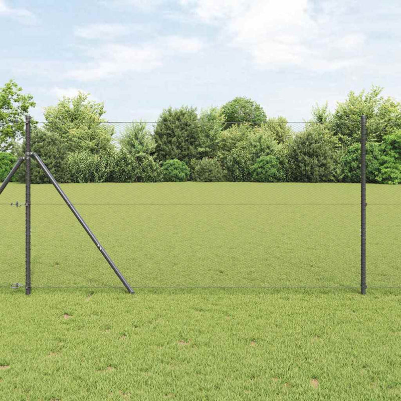 Load image into Gallery viewer, Vidaxl afrasteringspaal grijs 25 x 1,4 m (13 mm gaas) staal en pvc