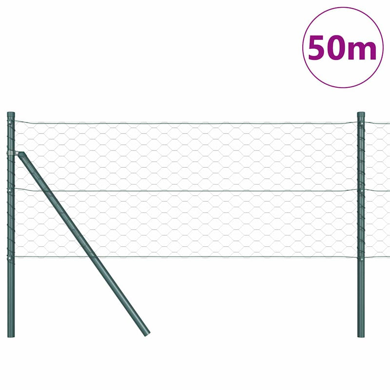 Load image into Gallery viewer, Vidaxl afrasteringspaal grijs 50 x 0,6 m (50 mm gaas) staal en pvc