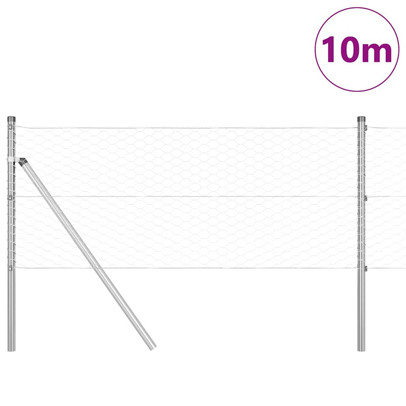 Load image into Gallery viewer, Vidaxl afrasteringspaal zilver 10 x 0,6 m (36 mm gaas) staal