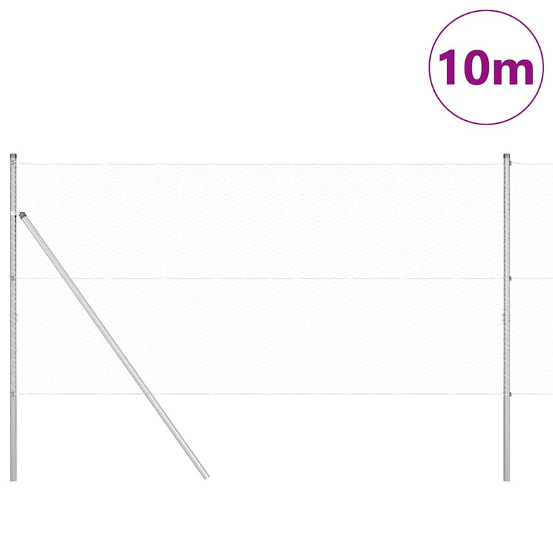Load image into Gallery viewer, Vidaxl afrasteringspaal zilver 10 x 1,2 m (25 mm gaas) staal