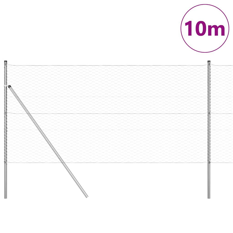 Load image into Gallery viewer, Vidaxl afrasteringspaal zilver 10 x 1,2 m (36 mm gaas) staal