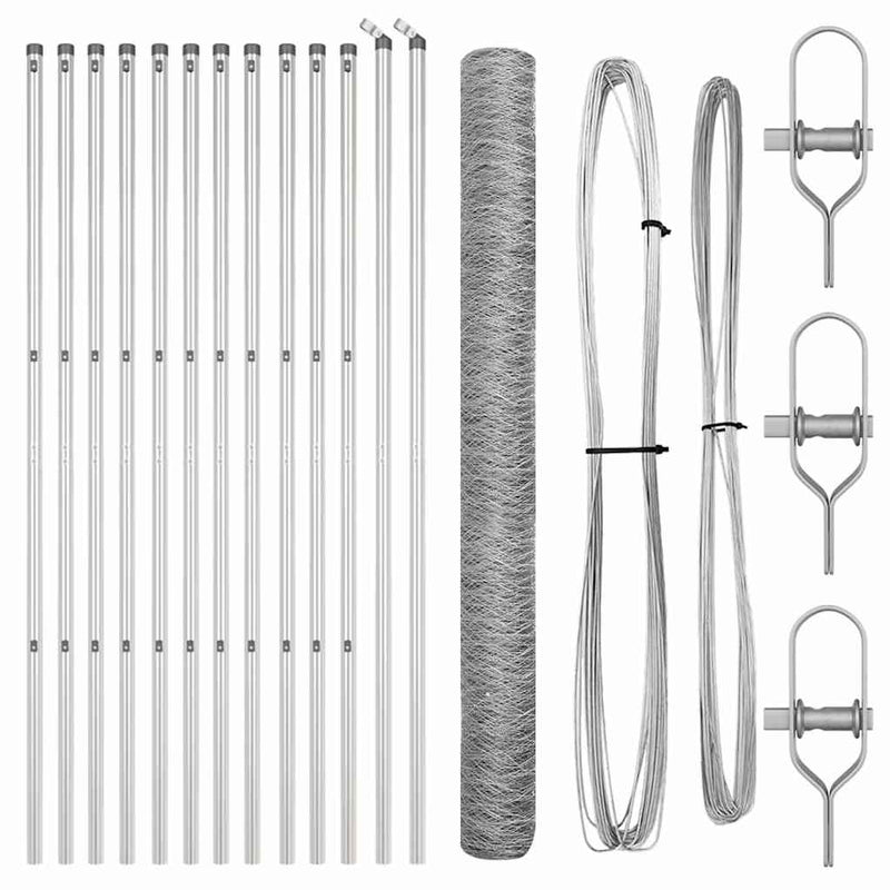 Load image into Gallery viewer, Vidaxl afrasteringspaal zilver 25 x 1,6 m (50 mm gaas) staal