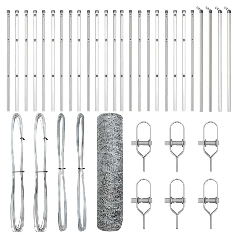 Load image into Gallery viewer, Vidaxl afrasteringspaal zilver 50 x 0,5 m (36 mm gaas) staal