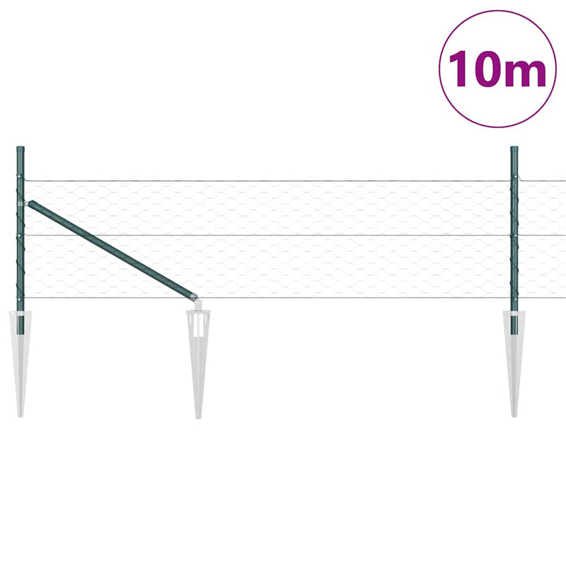 Load image into Gallery viewer, Vidaxl afrasteringspaal groen 10 x 0,4 m (50 mm mesh) staal en pvc