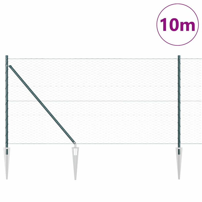Load image into Gallery viewer, Vidaxl afrasteringspaal groen 10 x 1 m (36 mm gaas) staal en pvc