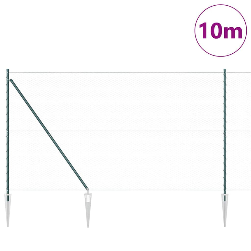 Load image into Gallery viewer, Vidaxl afrasteringspaal groen 10 x 1,5 m (25 mm gaas) staal en pvc