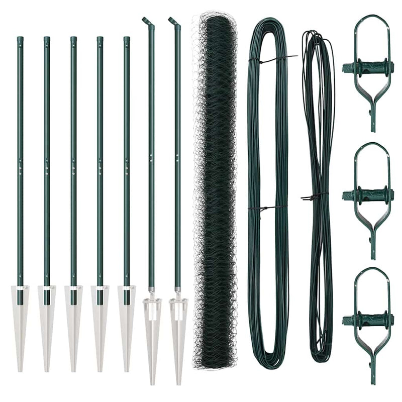 Load image into Gallery viewer, Vidaxl afrasteringspaal groen 10 x 1,5 m (36 mm gaas) staal en pvc