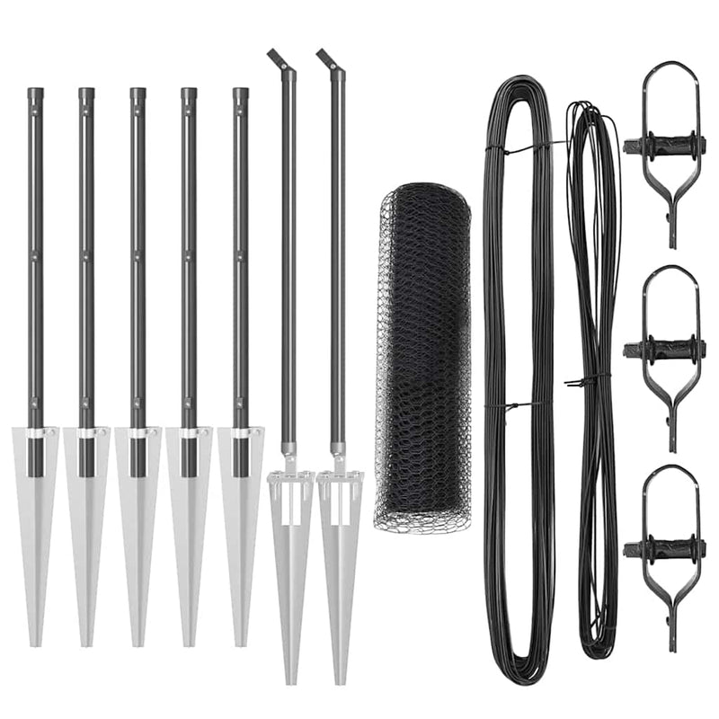 Load image into Gallery viewer, Vidaxl afrasteringspaal grijs 10 x 0,8 m (25 mm gaas) staal en pvc