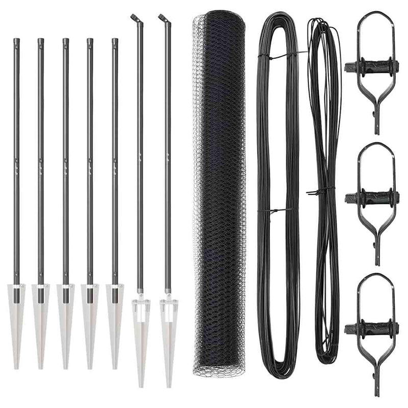Load image into Gallery viewer, Vidaxl afrasteringspaal grijs 10 x 1,4 m (13 mm gaas) staal en pvc