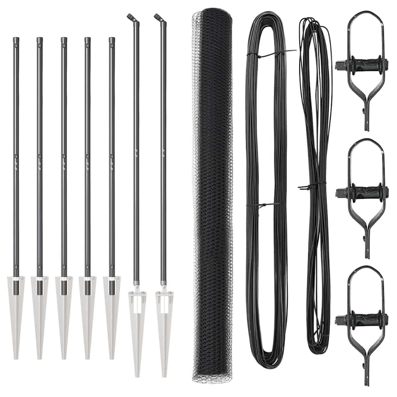 Load image into Gallery viewer, Vidaxl afrasteringspaal grijs 10 x 1,5 m (25 mm gaas) staal en pvc