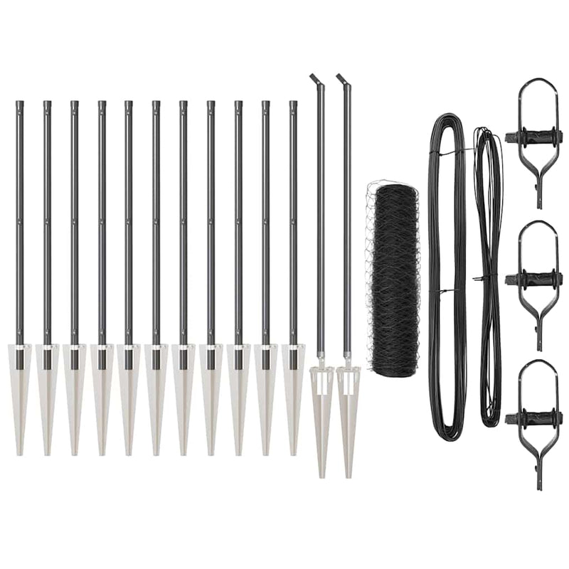 Load image into Gallery viewer, Vidaxl afrasteringspaal grijs 25 x 0,5 m (50 mm gaas) staal