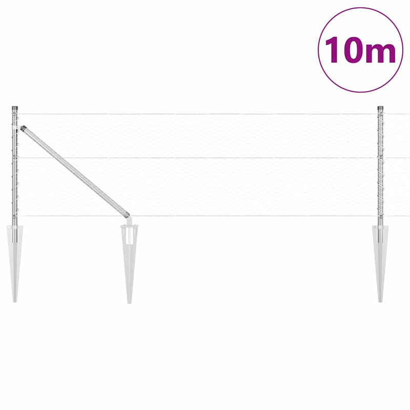 Load image into Gallery viewer, Vidaxl afrasteringspaal zilver 10 x 0,6 m (25 mm gaas) staal