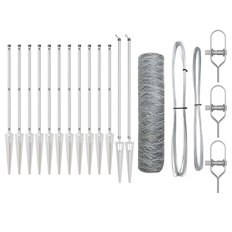 Load image into Gallery viewer, Vidaxl afrasteringspaal zilver 10 x 0,8 m (50 mm gaas) staal