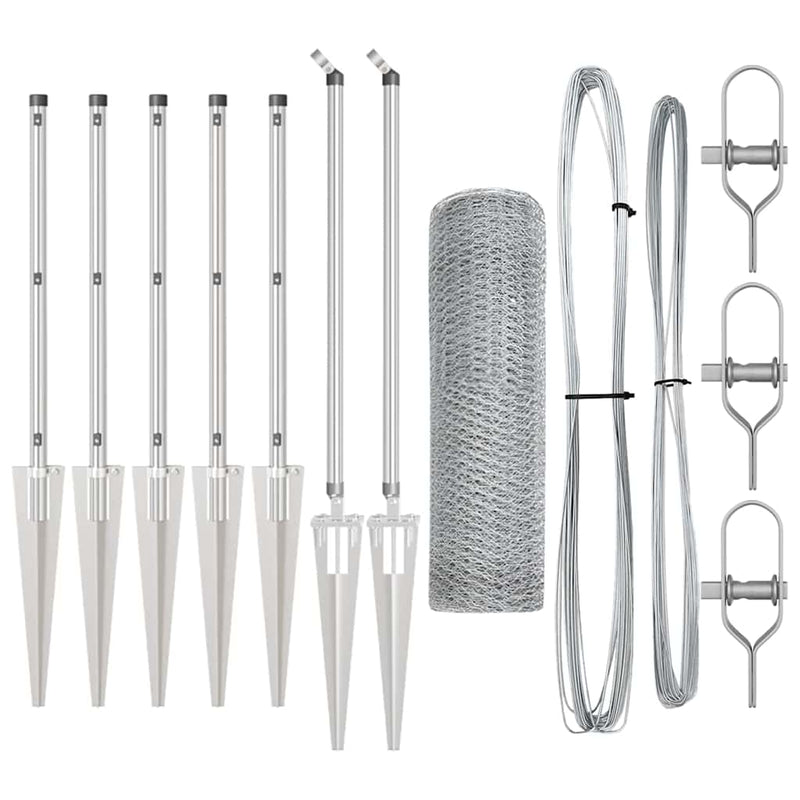 Load image into Gallery viewer, Vidaxl afrasteringspaal zilver 10 x 1 m (25 mm gaas) staal