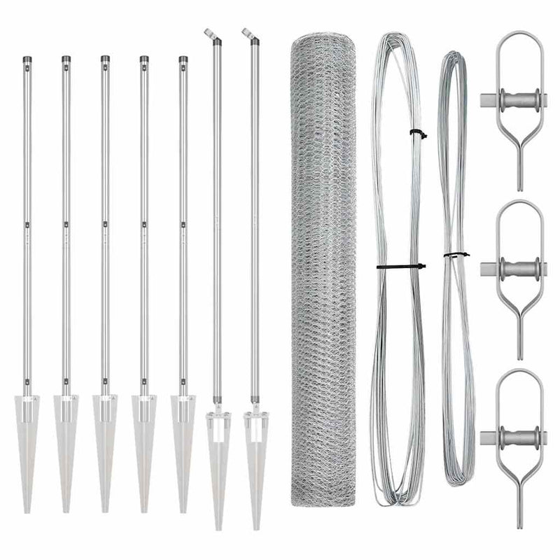 Load image into Gallery viewer, Vidaxl afrasteringspaal zilver 10 x 1,4 m (13 mm gaas) staal