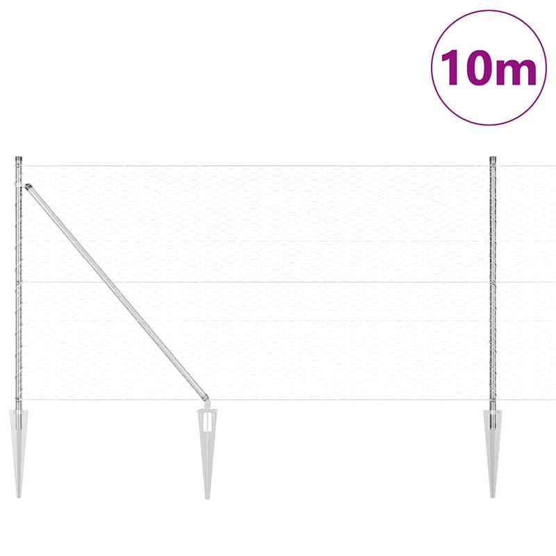 Load image into Gallery viewer, Vidaxl afrasteringspaal zilver 10 x 1,4 m (36 mm gaas) staal