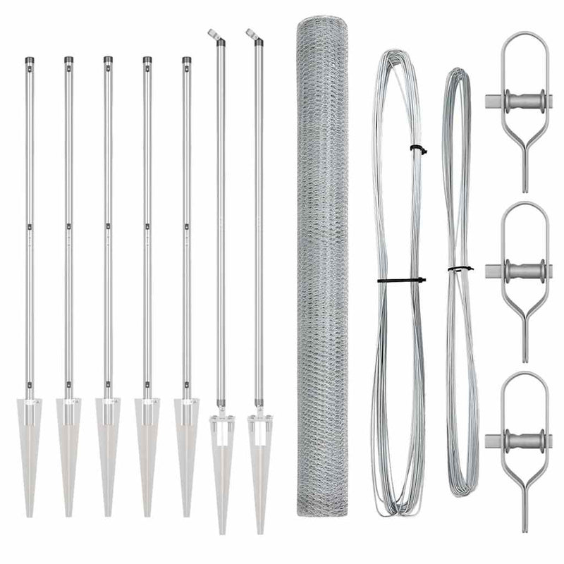 Load image into Gallery viewer, Vidaxl afrasteringspaal zilver 10 x 1,5 m (13 mm gaas) staal