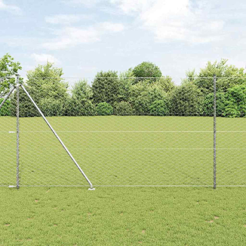 Load image into Gallery viewer, Vidaxl afrasteringspaal zilver 10 x 1,5 m (50 mm gaas) staal