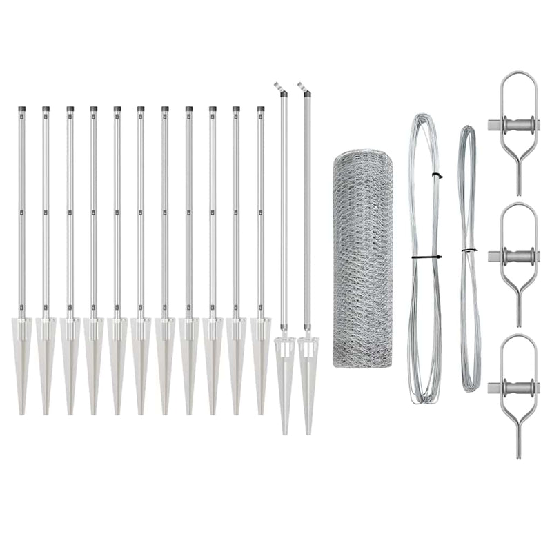 Load image into Gallery viewer, Vidaxl afrasteringspaal zilver 25 x 0,4 m (13 mm gaas) staal