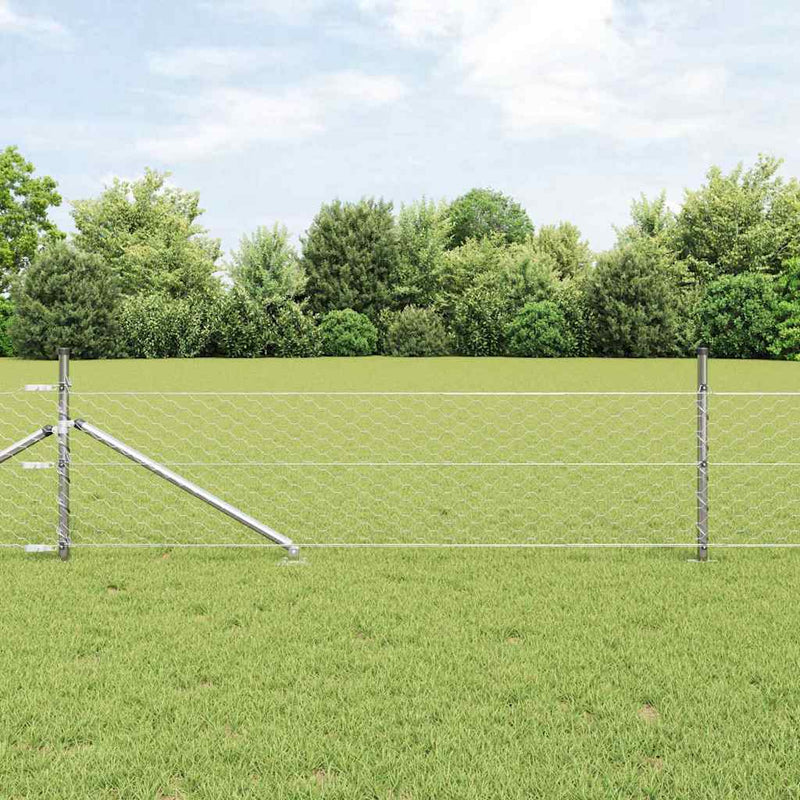 Load image into Gallery viewer, Vidaxl afrasteringspaal zilver 25 x 0,5 m (50 mm gaas) staal