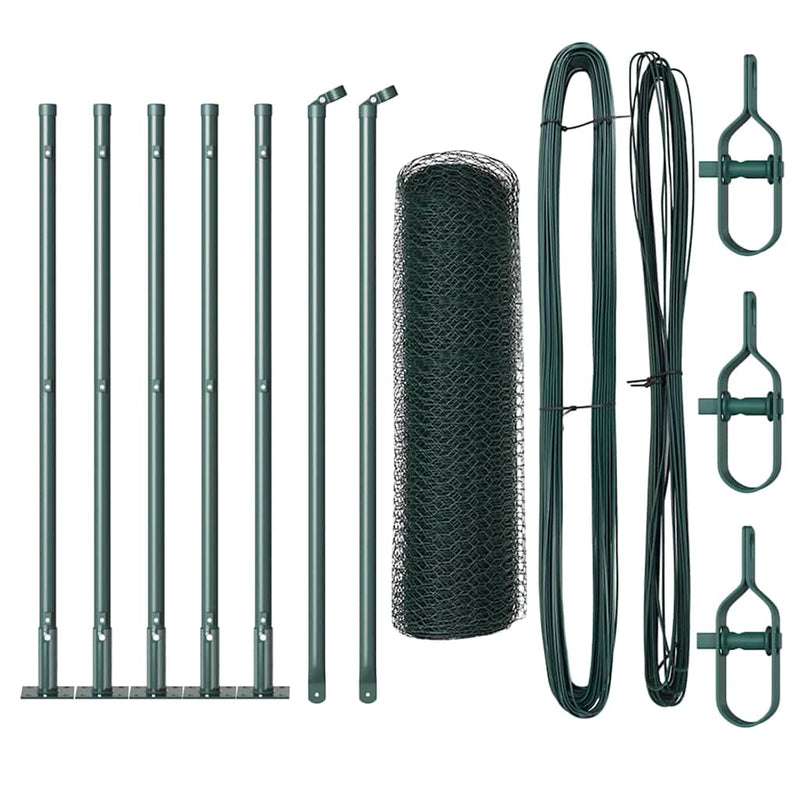 Load image into Gallery viewer, Vidaxl afrasteringspaal groen 10 x 0,5 m (13 mm gaas) staal en pvc