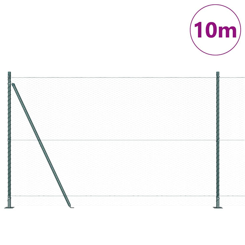 Load image into Gallery viewer, Vidaxl afrasteringspaal groen 10 x 1,4 m (25 mm gaas) staal en pvc