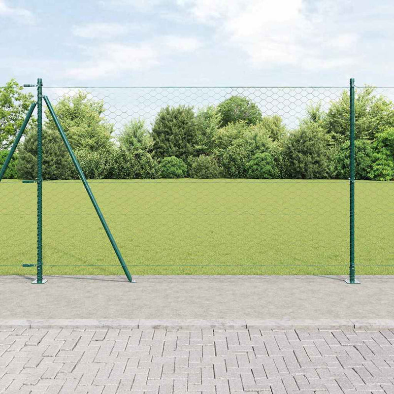 Load image into Gallery viewer, Vidaxl afrasteringspaal groen 10 x 1,4 m (50 mm gaas) staal en pvc