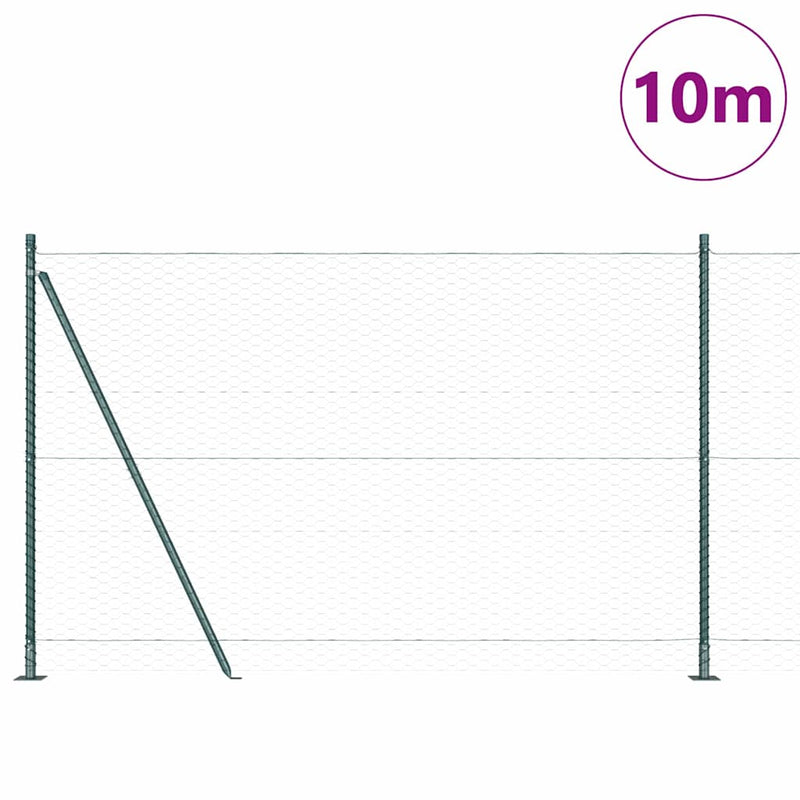 Load image into Gallery viewer, Vidaxl afrasteringspaal groen 10 x 1,6 m (36 mm gaas) staal en pvc