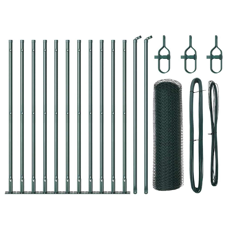 Load image into Gallery viewer, Vidaxl afrasteringspaal groen 25 x 0,4 m (13 mm gaas) staal en pvc