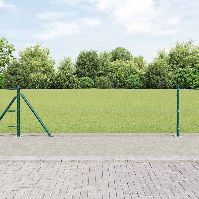 Load image into Gallery viewer, Vidaxl afrasteringspaal groen 25 x 0,6 m (25 mm gaas) staal en pvc