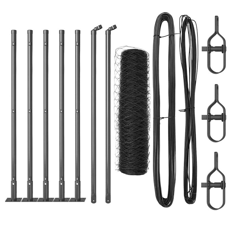 Load image into Gallery viewer, Vidaxl afrasteringspaal grijs 10 x 0,4 m (50 mm mesh) staal en pvc