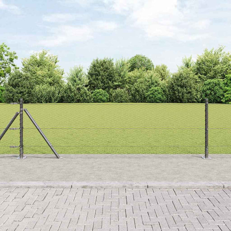 Load image into Gallery viewer, Vidaxl afrasteringspaal grijs 25 x 0,4 m (25 mm gaas) staal en pvc