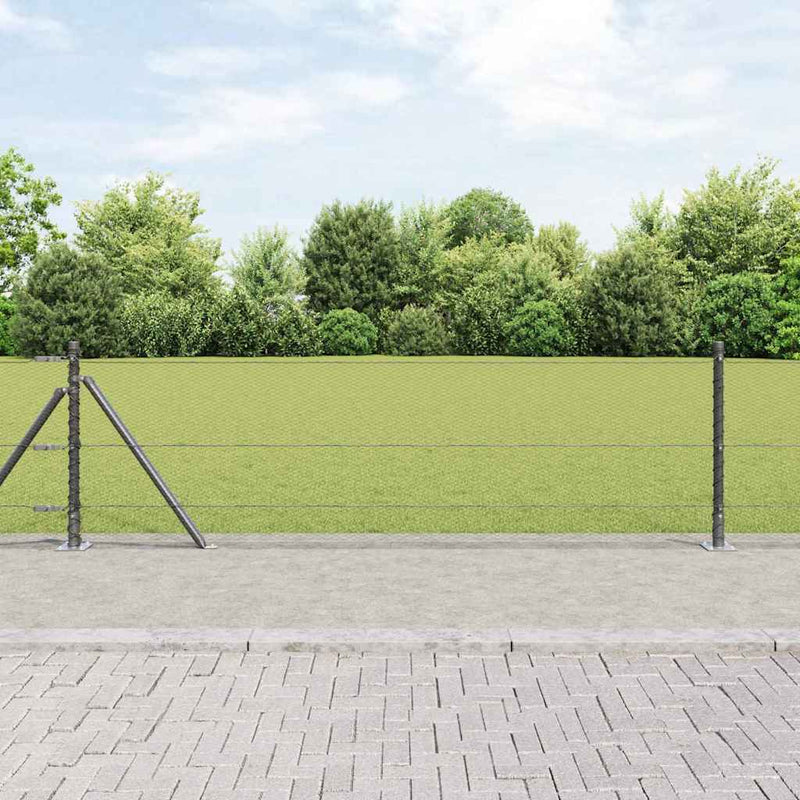 Load image into Gallery viewer, Vidaxl afrasteringspaal grijs 25 x 0,6 m (13 mm gaas) staal en pvc