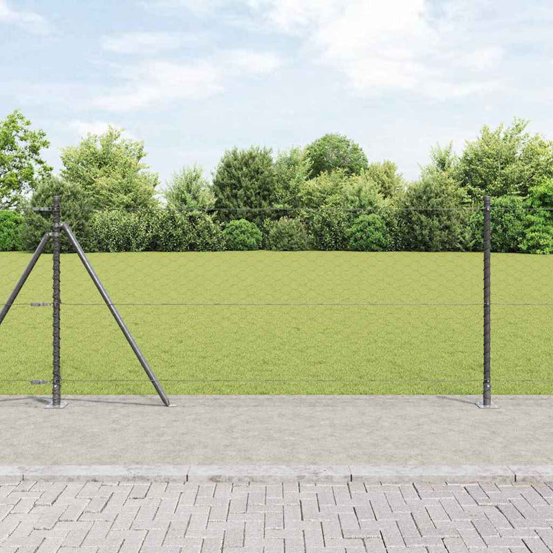 Load image into Gallery viewer, Vidaxl afrasteringspaal grijs 25 x 0,8 m (50 mm gaas) staal en pvc