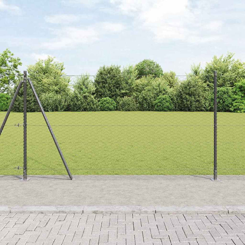 Load image into Gallery viewer, Vidaxl afrasteringspaal grijs 25 x 1,2 m (36 mm gaas) staal