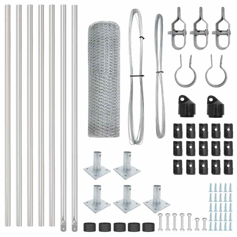 Load image into Gallery viewer, Vidaxl afrasteringspaal zilver 10 x 0,6 m (25 mm gaas) staal