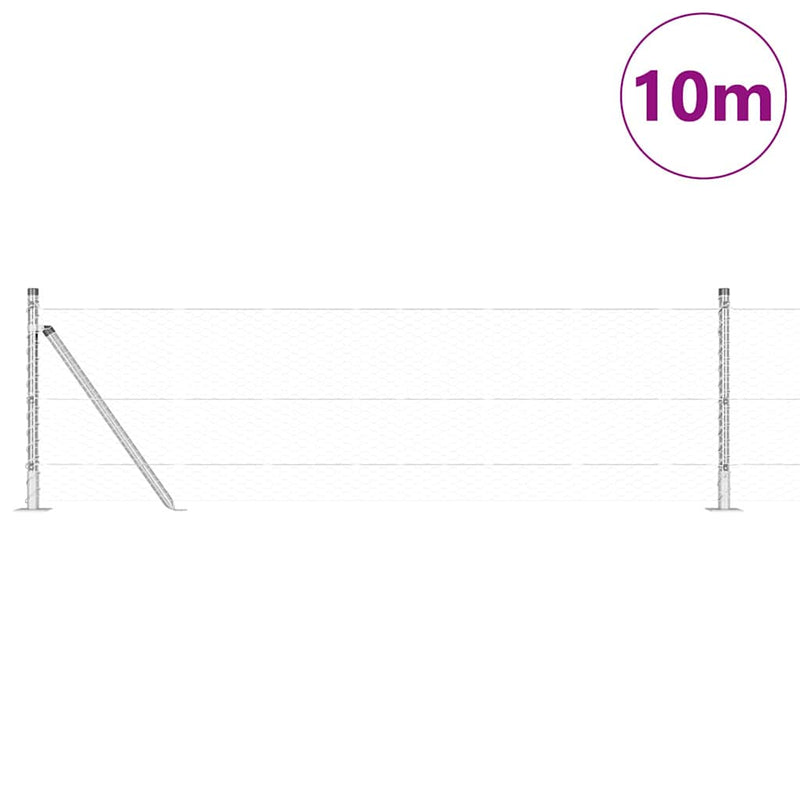 Load image into Gallery viewer, Vidaxl afrasteringspaal zilver 10 x 0,6 m (25 mm gaas) staal