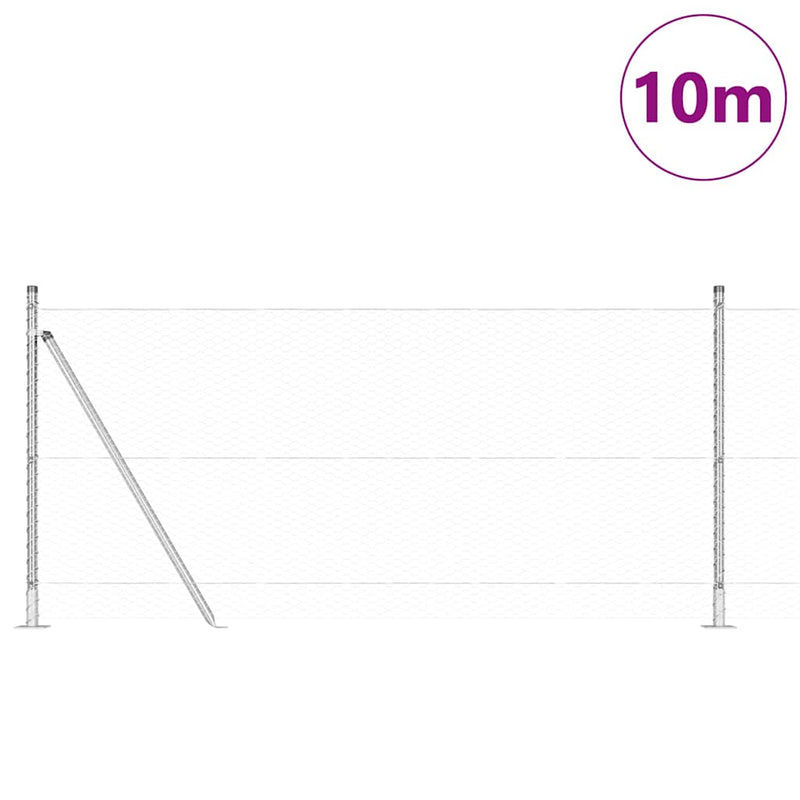 Load image into Gallery viewer, Vidaxl afrasteringspaal zilver 10 x 1 m (25 mm gaas) staal
