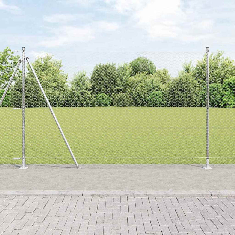 Load image into Gallery viewer, Vidaxl afrasteringspaal zilver 10 x 1,4 m (36 mm gaas) staal
