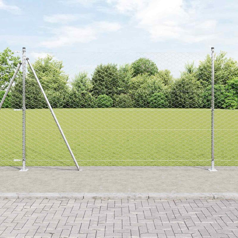 Load image into Gallery viewer, Vidaxl afrasteringspaal zilver 10 x 1,5 m (50 mm gaas) staal