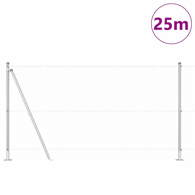 Load image into Gallery viewer, Vidaxl afrasteringspaal zilver 25 x 1,2 m (25 mm gaas) staal