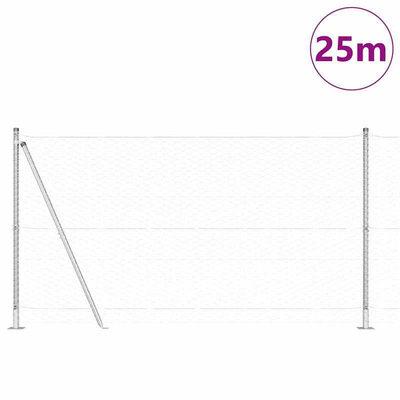 Load image into Gallery viewer, Vidaxl afrasteringspaal zilver 25 x 1,2 m (36 mm gaas) staal