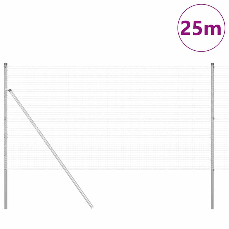 Load image into Gallery viewer, Vidaxl afrasteringspaal zilver 25 x 1,2 m (19 x 19 mm gaas) staal