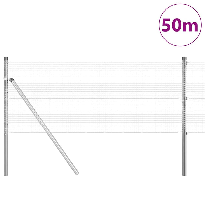 Load image into Gallery viewer, Vidaxl afrasteringspaal zilver 50 x 0,4 m (16 x 16 mm gaas) staal